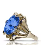 Винтидж крафт Пръстен Сапфир 14K жълто злато vrc015y